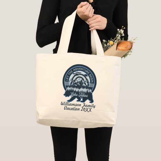 Tahoe Adventure Bear Familie Matching Urlaub Jumbo Stoffbeutel (Vorderseite (Produkt))