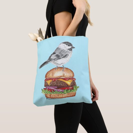 Tahoe Black Capped Chickadee Cheeseburger Bird Dk Tasche (Von Nahem)
