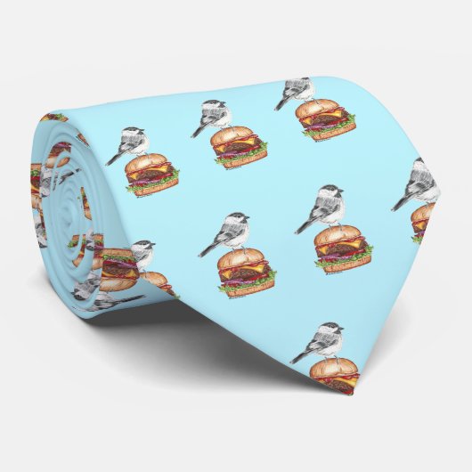 Tahoe Chickadee Cheeseburger Bird Krawatte (Gerollt)