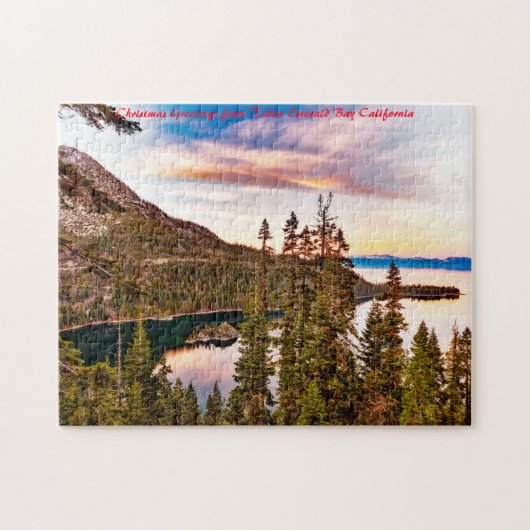 Tahoe Emerald Bay Kalifornien. Weihnachtsgrüße Puzzle (Horizontal)