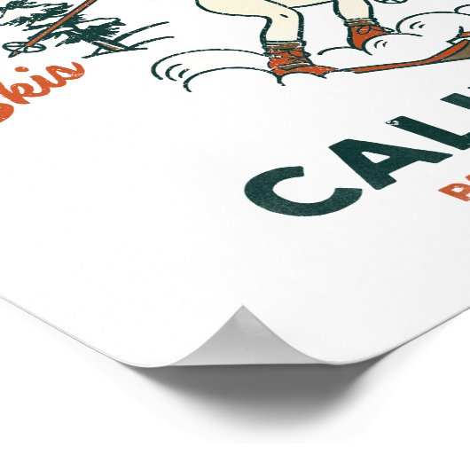 Tahoe, Kalifornien Funny Retro Skiing & Bierkunst Poster (Ecke)