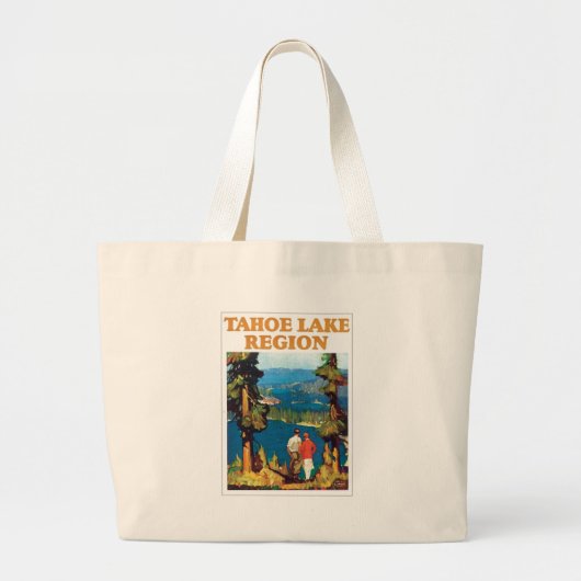 Tahoe Lake Region Travel Poster Jumbo Stoffbeutel (Vorne)