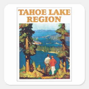 Tahoe Lake Region Vintage Quadratischer Aufkleber