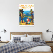 Tahoe Lake Region Vintage Reiseplaner Kunstwerk Leinwanddruck (Insitu (Schlafzimmer))