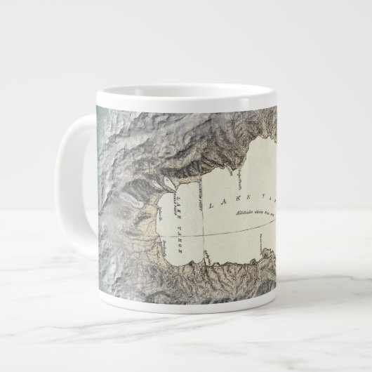 Tahoe-Landkarte Jumbo-Tasse (Vorderseite Links)