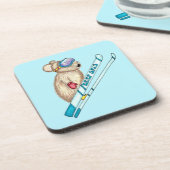 Tahoe Pika Skier Illustration Getränkeuntersetzer (Linke Seite)