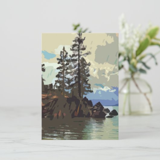 Tahoe Sand Harbour Flat Greeting Card Karte (Stehend Vorderseite)
