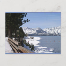Tahoe-See in Snow | Blue Beach Song™ Postcard Postkarte