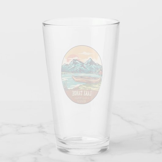 Tahoe-See-Schiffsseemblem Glas (Rückseite)