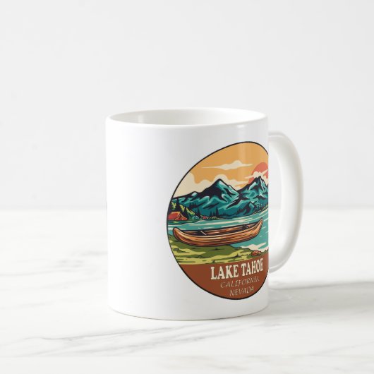 Tahoe-See-Schiffsseemblem Kaffeetasse (VorderseiteRechts)
