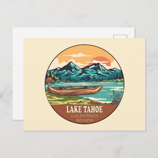 Tahoe-See-Schiffsseemblem Postkarte (Vorne/Hinten)