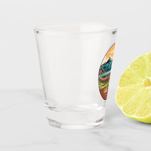 Tahoe-See-Schiffsseemblem Schnapsglas (Links)