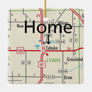 Tahoka TX Karte Keramikornament