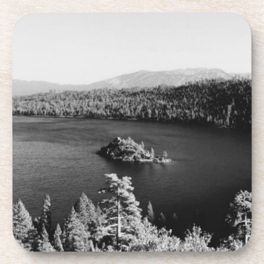 Tahosee in Schwarz-Weiß Getränkeuntersetzer (Vorderseite)