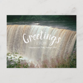 Tahquamenon Falls Greetings Michigan Waterfall Postkarte