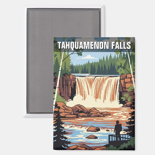 Tahquamenon Falls Michigan Travel Magnet (Vorderseite/Rückseite)