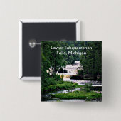 Tahquamenon Falls Staat Park Lower Falls, Michigan Button (Vorne & Hinten)