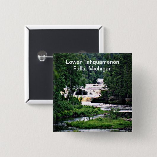 Tahquamenon Falls Staat Park Lower Falls, Michigan Button (Vorne & Hinten)