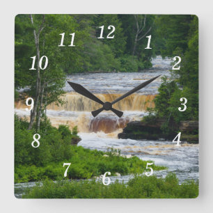 Tahquamenon Lower Falls Wall Clock Quadratische Wanduhr