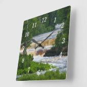 Tahquamenon Lower Falls Wall Clock Quadratische Wanduhr (Winkel)