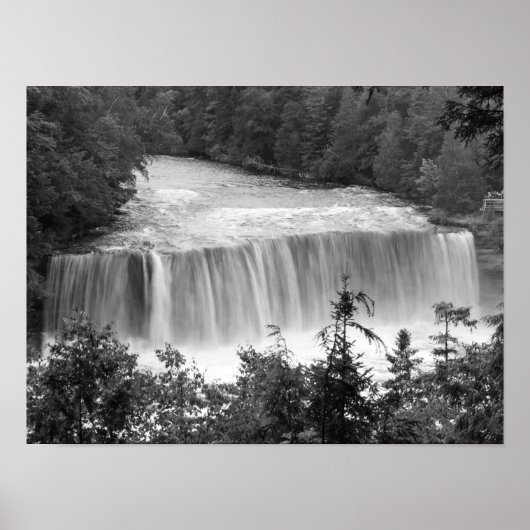 Tahquamenon Upper Falls Grayscale Poster (Vorne)