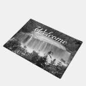Tahquamenon Upper Falls Grayscale Welcome Doormat Fußmatte (Schrägansicht)