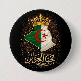 Tahya El Djazair – Golden Long Live Algeria Button
