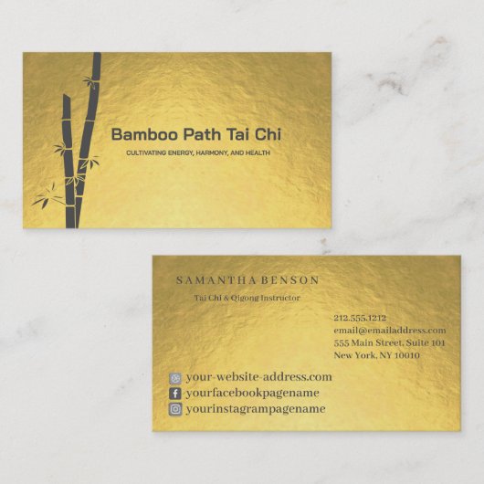 Tai Chi and Qigong - Bamboo Visitenkarte (Vorne/Hinten)