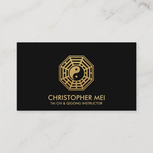 Tai Chi Bagua Karte schwarz und gold (Vorderseite)
