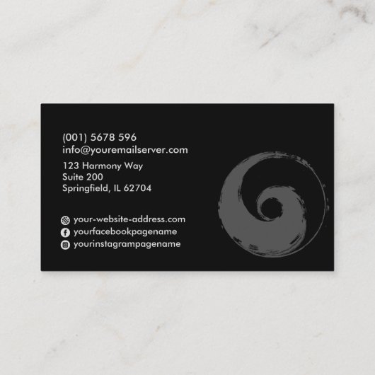 Tai Chi Chuan & Qigong Instructor Visitenkarte (Rückseite)