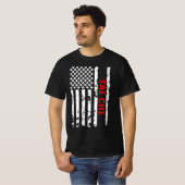 Tai Chi Cool Black and White USA Flag T-Shirt (Vorne ganz)
