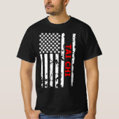 Tai Chi Cool Black and White USA Flag T-Shirt (Vorderseite)