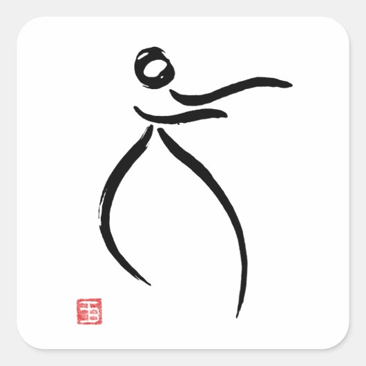 Tai Chi Flow Quadratischer Aufkleber (Vorderseite)