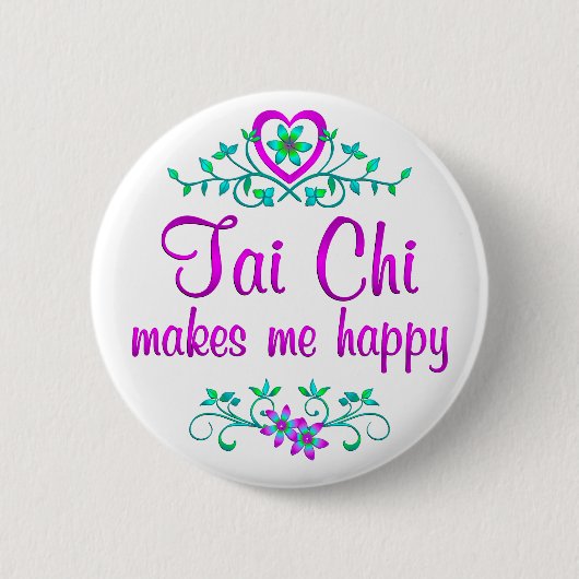 Tai-Chi glücklich Button (Vorderseite)