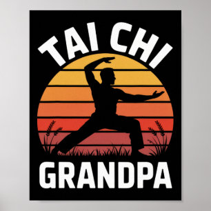 Tai Chi Großvater Senior Fitness Yoga Lanze Gesund Poster