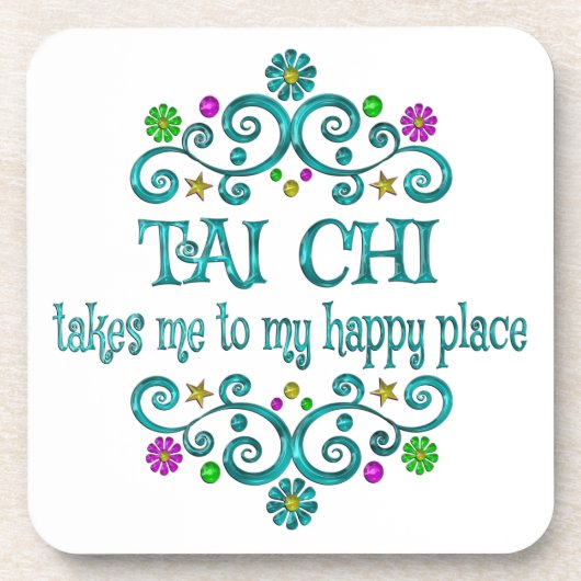 Tai Chi Happy Place Getränkeuntersetzer (Vorderseite)