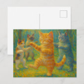 Tai Chi Kätzchen Postkarte (Vorne/Hinten)