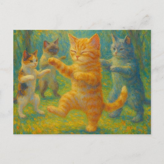 Tai Chi Kätzchen Postkarte (Vorderseite)