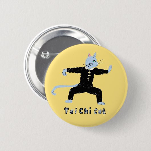 Tai chi Katzenmarschall Geschenk Button (Vorne & Hinten)