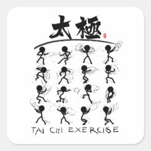 Tai Chi kung fu(功 夫) Quadratischer Aufkleber