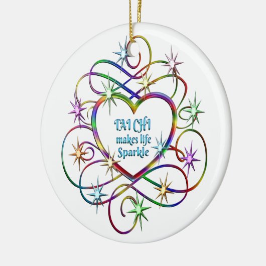 Tai Chi macht Leben sparkle Keramik Ornament (Links)