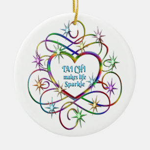 Tai Chi macht Leben sparsam Keramik Ornament