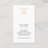 Tai Chi Martial Arts Visitenkarte (Rückseite)