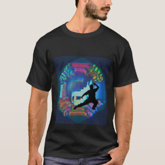Tai Chi mit Abstraktem Yin Yang Design T-Shirt