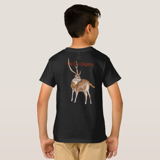 Tai Chi Qigong Deer T-Shirt (Schwarz voll)