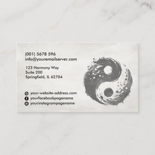 Tai Chi & Qigong Instructor Visitenkarte (Rückseite)