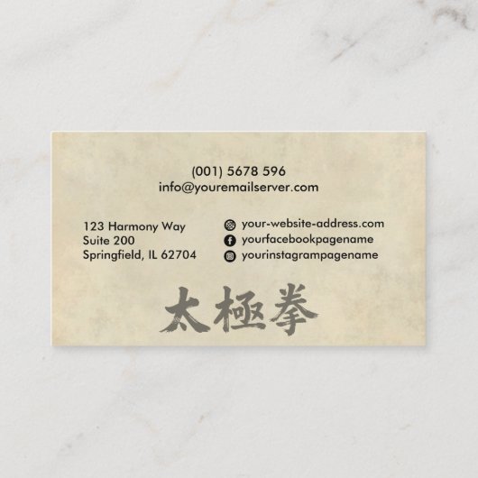 Tai Chi & Qigong Instructor Visitenkarte (Rückseite)