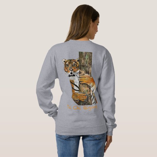 Tai Chi Qigong Tiger Iconic Insight Painting Desig Sweatshirt (Schwarz voll)