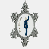 Tai Chi Schneeflocken Zinn-Ornament (Links)