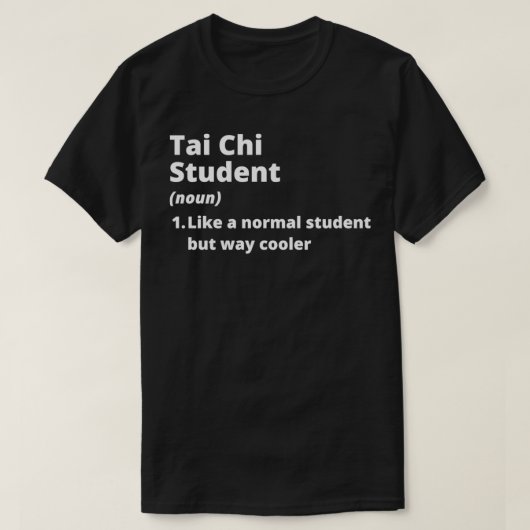 Tai Chi Student weißer Text T-Shirt (Design vorne)